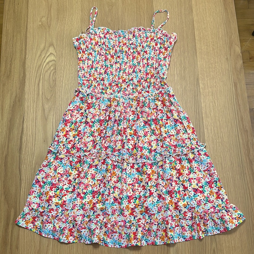 Sienna Sky Pink Floral Smocked Ruffle Dress